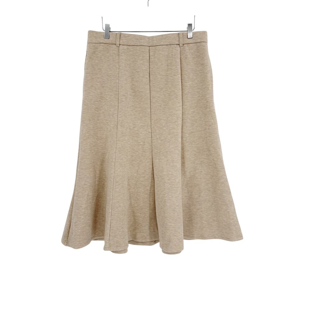 OGL Skirt Size XL NEW FuzzLuxe High Waisted Umbrella Hem Midi Skirt Cream - Picture 7 of 13